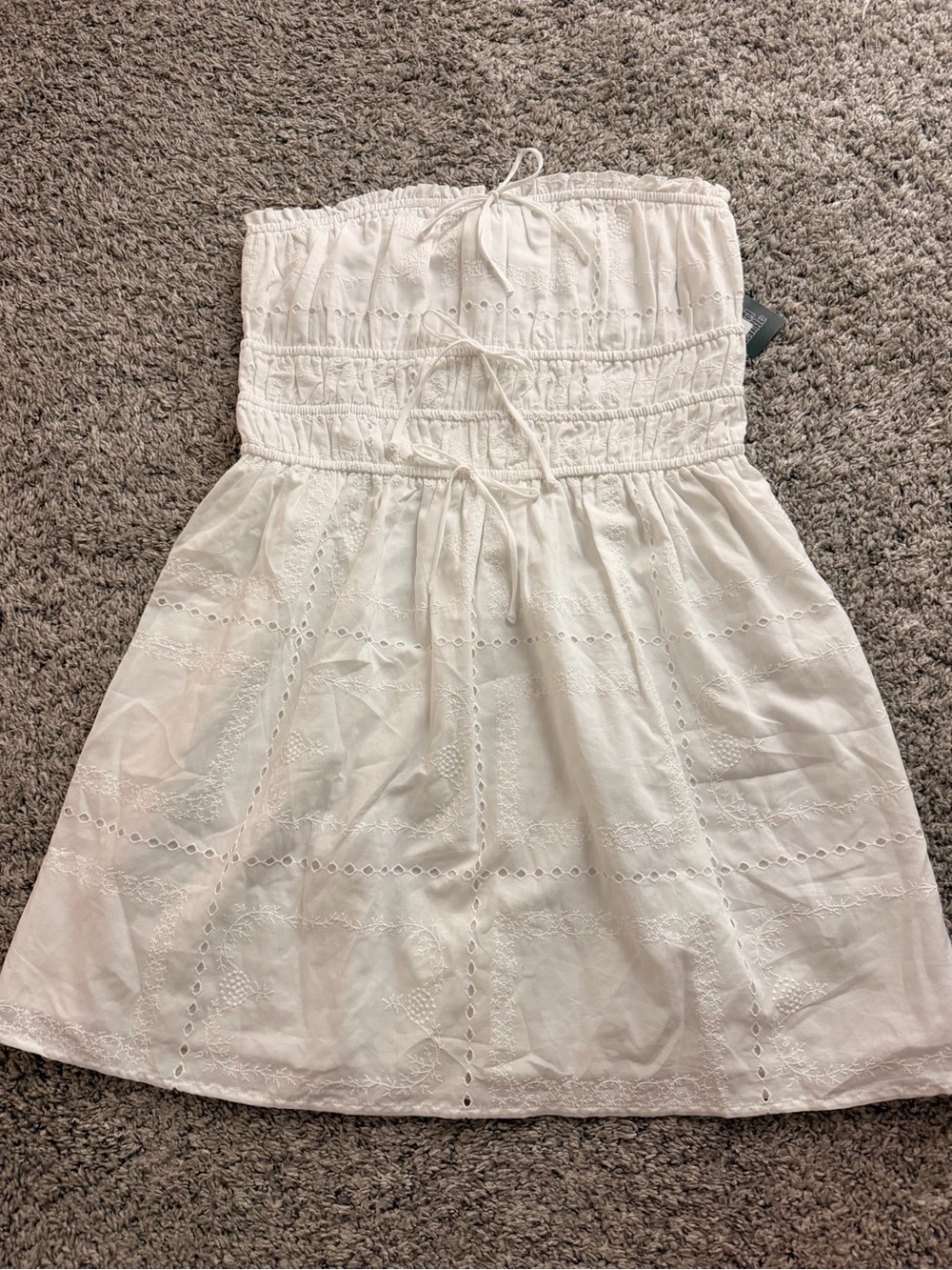 wild fable White Eyelet Strapless Dress